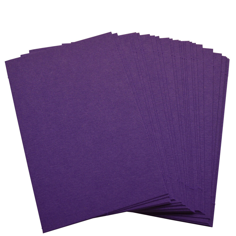 50 x Purple Blank Business Cards – 260gsm – Stamp, Write or Print Your Own