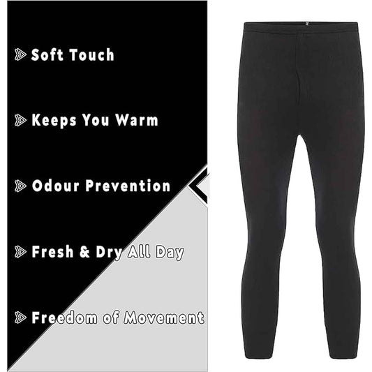 2 Pack Boys Thermal Trousers Long Johns Black Baselayer for Schoolwear Camping Skiing High-Quality Moisture-Wicking Comfortable Fit Elastic Waistband Durable Winter Wear Ages 3-15 by Heatwave Thermalwear