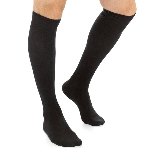2 Pairs Unisex Travel Socks Black Long Knee High Breathable Flight Socks by Sock Stack