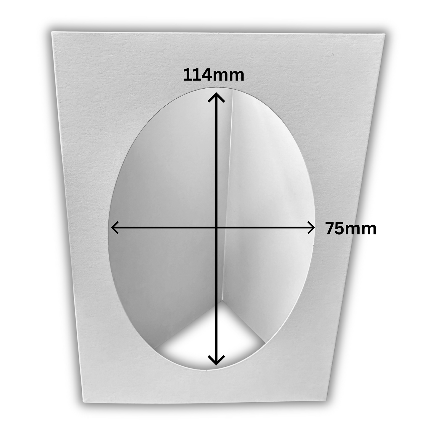 10 Pack A6 White Oval Aperture Card Blanks & Envelopes, Tri-Fold - 300gsm