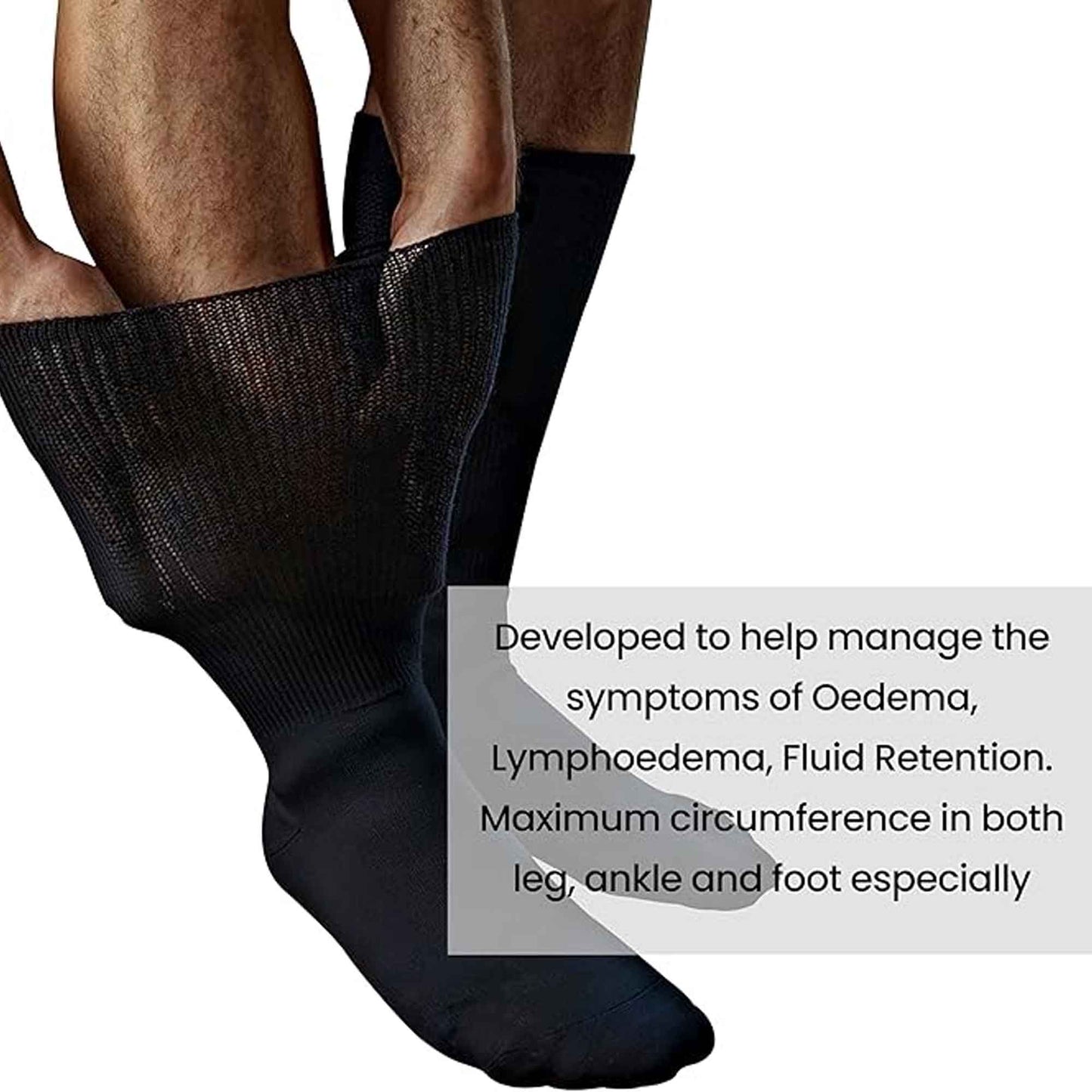 6 Pack Men's Extra Wide Non-Elastic Diabetic Socks Super Soft Breathable Moisture-Wicking Antibacterial Sustainable Cotton Black UK Sizes 6-11 by Sock Stack