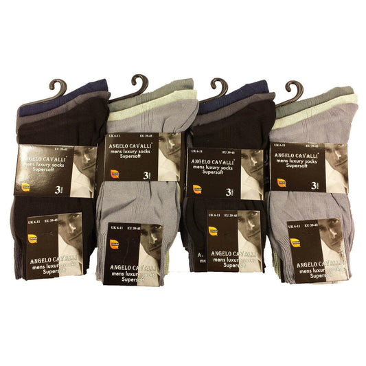 6 Pairs Mens Luxury Super Soft Cotton Modal Dress Socks Lightweight Comfortable Breathable Formal Business Socks in Assorted Colours UK Sizes 6-11 EU Sizes 39-45 by Sock Stack