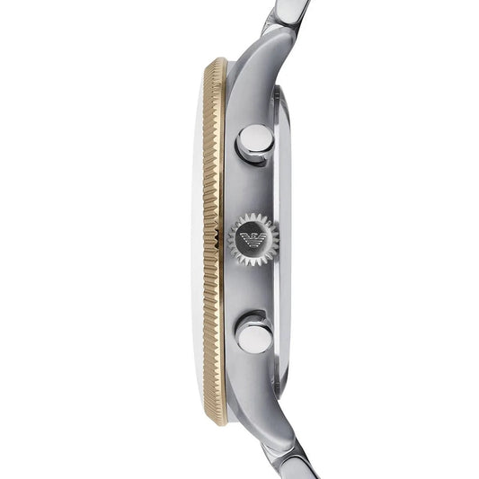 Emporio Armani Men’s Watch Stainless Steel Two-Tone Strap With Blue Dial AR1847 Alpha