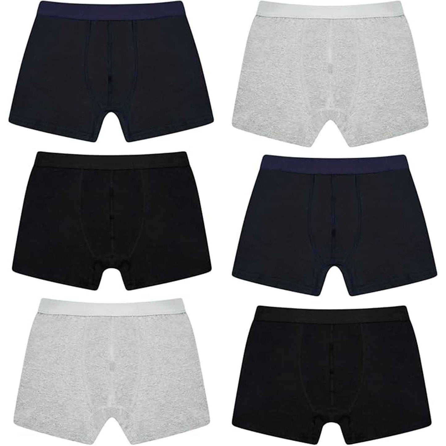 Pack of 6 Men's Cotton Rich Comfort Fit Boxer Trunk Underwear Breathable Stretch Waistband Soft Plain Boxers Multiple Sizes by Sock Stack