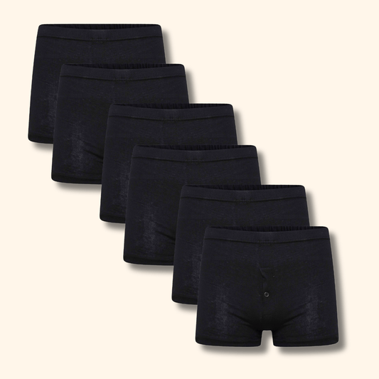 Pack Of 6 Mens Jersey Boxer Shorts Cotton Rich Classic Fit Breathable Button Fly Design Men Boxers Underwear by Sock Stack