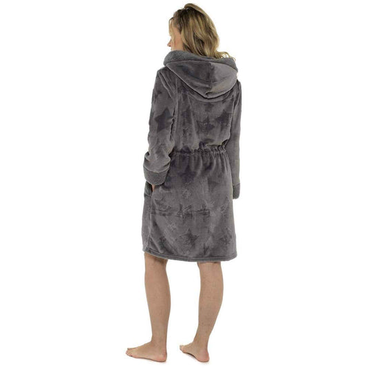 Ultra-Soft Women's Hooded Fleece Bathrobe with Zip Closure Warm Plush Dressing Gown for Home Spa Gym Multiple Colors and Sizes Cozy Loungewear by Daisy Dreamer