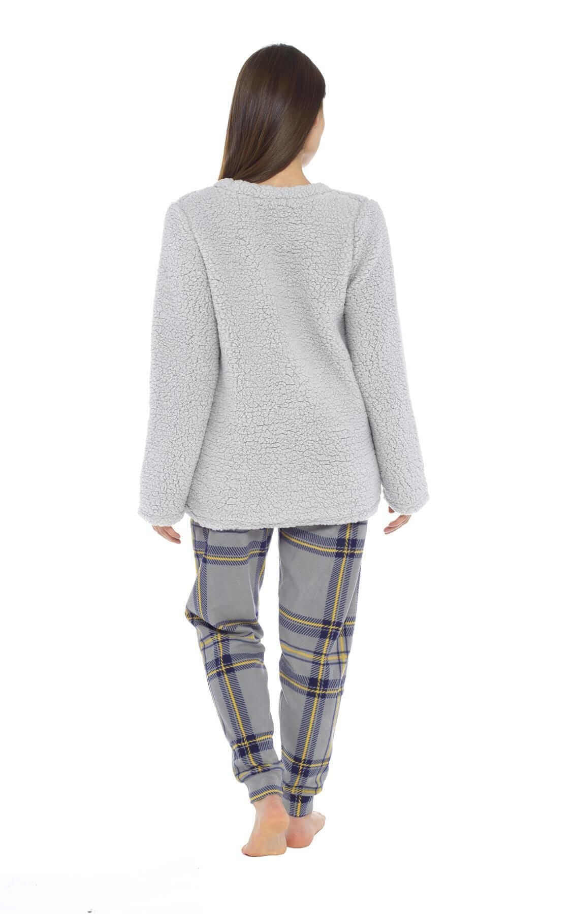 Ultra Soft Women's Teddy Fleece Pyjama Set Cozy Penguin Design Super Warm Sleepwear with Elasticated Waistband for Cold Nights by Daisy Dreamer