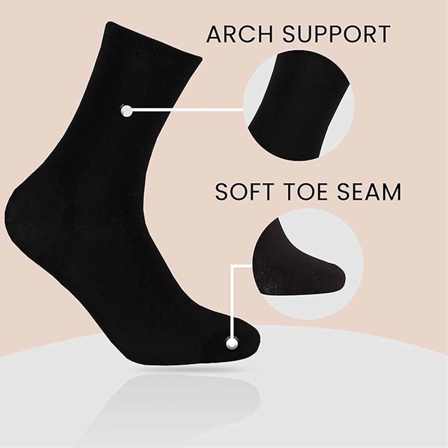 10 Pairs Women's Black Ankle Socks Breathable Super Soft Modal Cotton for Everyday Wear Size 4-8 Moisture-Wicking Durable by Sock Stack