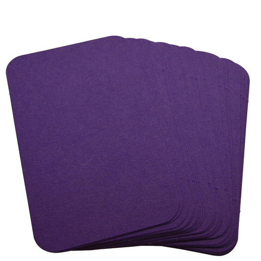 100 Purple Rounded Blank Business Cards 250gsm, Stamp, Print, ATC. Matt Card