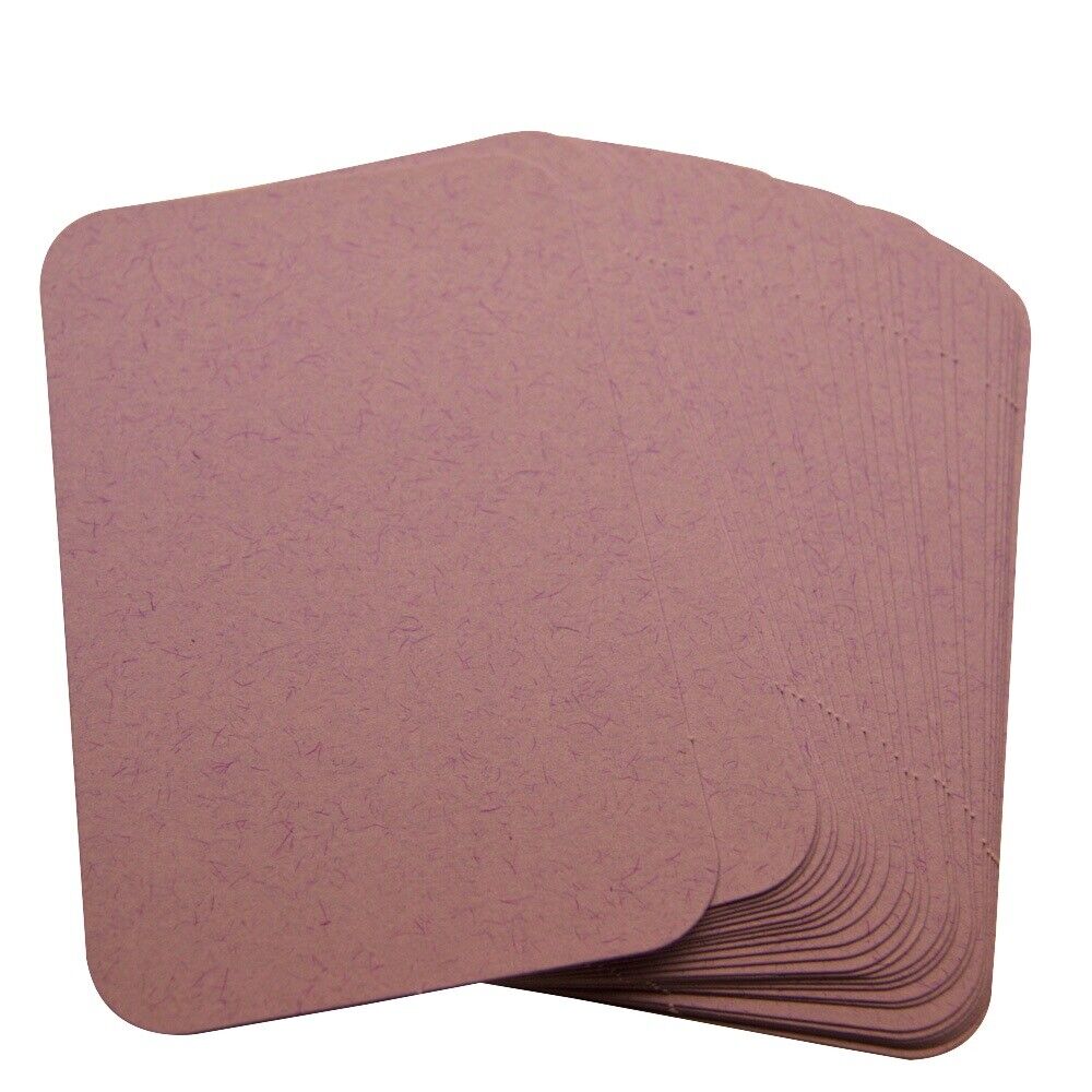 100 Lilac Rounded Blank Business Cards 250gsm, Stamp, Print, ATC. Matt Card