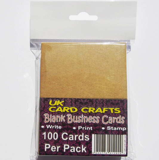 1000 - Kraft Blank Business Cards 270gsm, Stamp, Write, Brown Recycled Krft