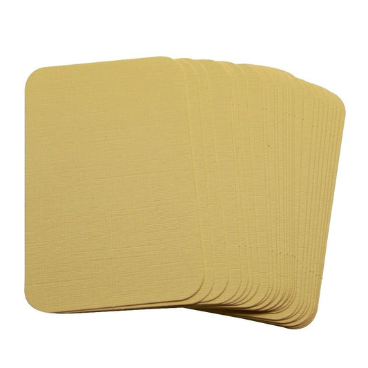 50 x Linen Ivory Rounded Corner Blank Business Cards – 260gsm – Stamp, Write