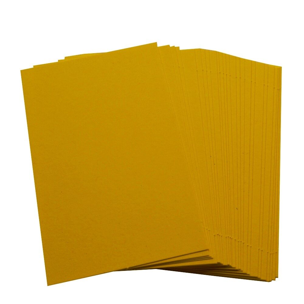 50 x Yellow Blank Business Cards – 260gsm – Stamp, Write or Print Your Own