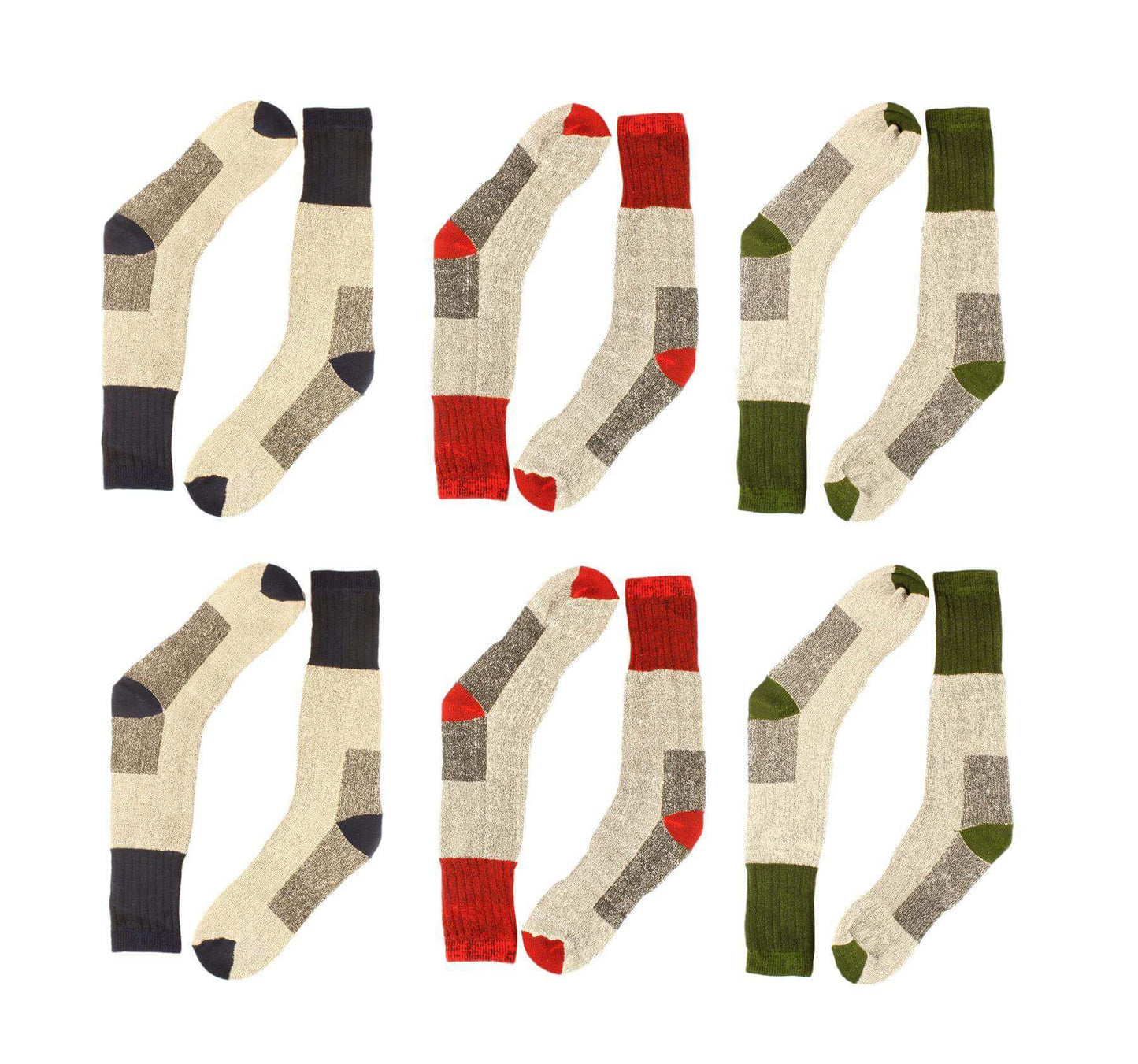 12 Pack Men's Thermal Merino Wool Work Boot Socks Reinforced Heel and Toe Warm Breathable for Hiking Winter Wear Moisture-Wicking Odor-Resistant by Sock Stack