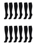 Sock Stack Girls Long School Socks 12 Pairs Cotton Rich Sculpted Heels And Toes Sizes