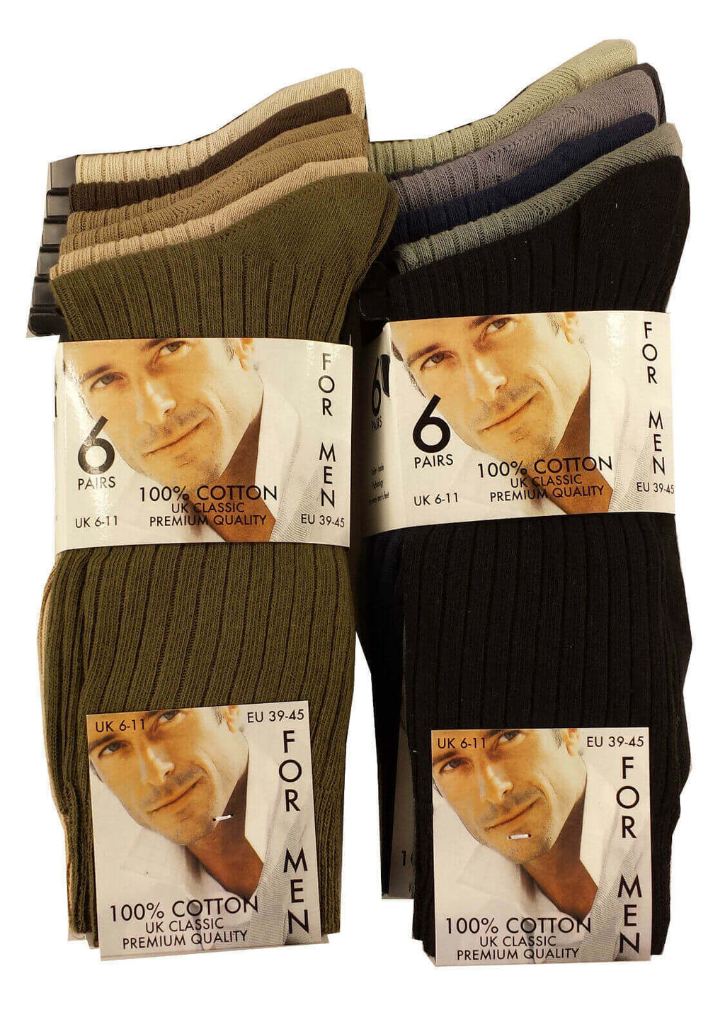 Sock Stack Men's 100% Cotton Moisture-Wicking Antibacterial Dress Work Socks 12 Pairs