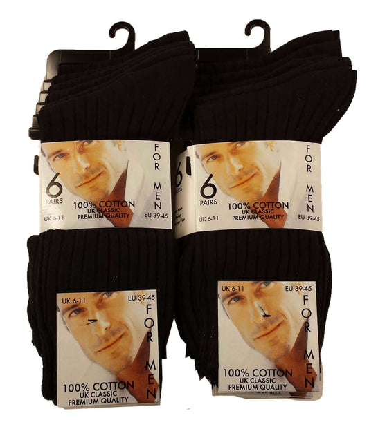 12 Pairs Men's 100% Cotton Moisture-Wicking Antibacterial Dress Work Socks Assorted Brown Black Comfortable All Day Wear Sustainable by Sock Stack