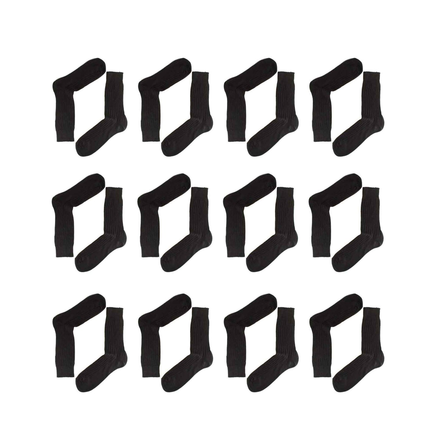 12 Pairs Men's Seamless Toe 100% Cotton Dress Socks Ribbed Moisture-Wicking Antibacterial Breathable Assorted Colours for Formal and Casual Wear by Sock Stack