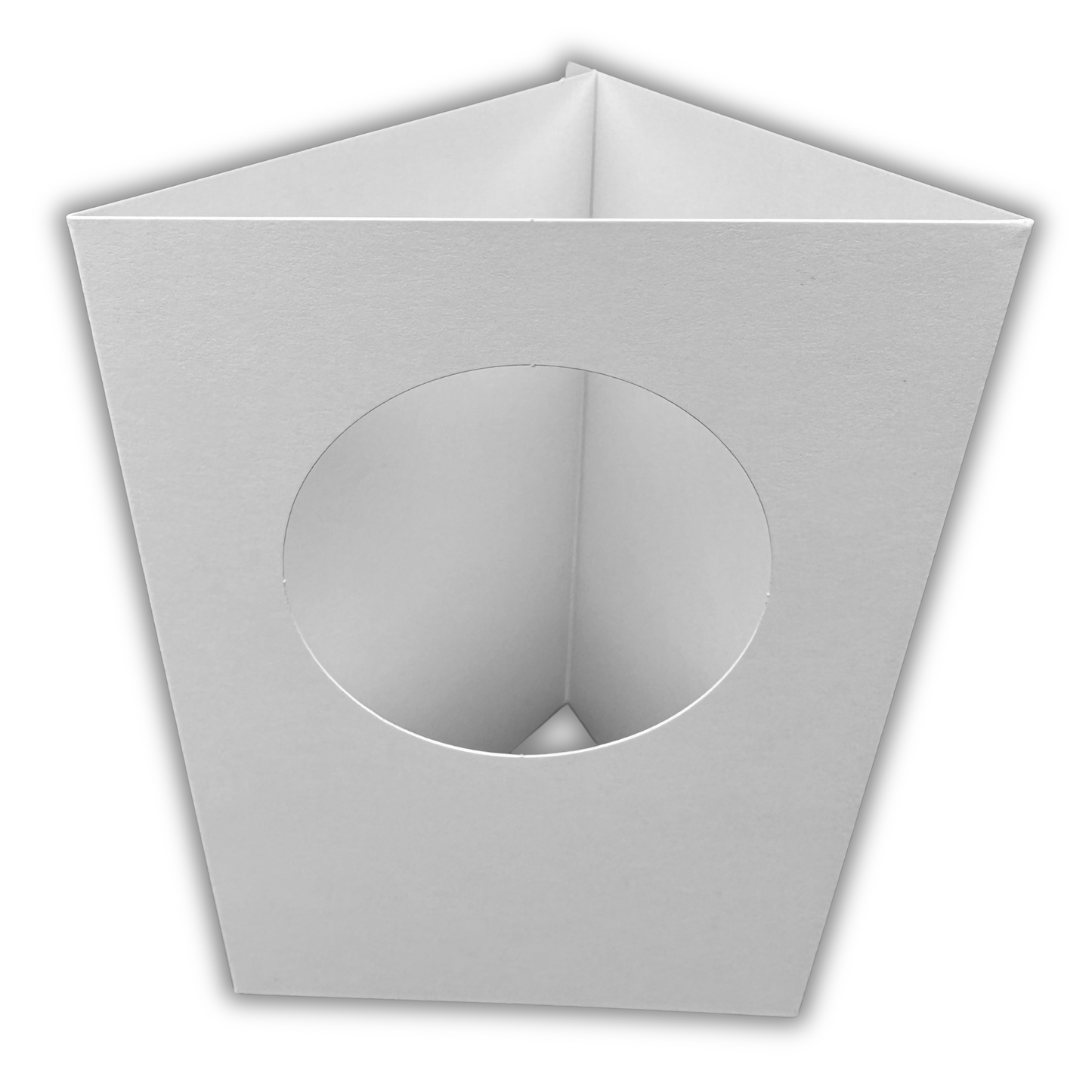 10 Pack A6 White Top Circle Aperture Card Blanks & Envelopes, Tri-Fold - 300gsm
