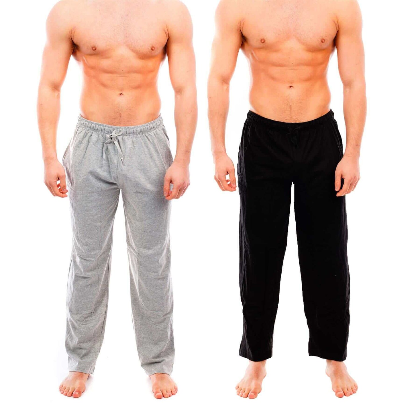 2 Pack Men's Cotton Lounge Bottoms Stretchable PJ Pants Available in Black Navy Grey Durable and Cozy Loungewear Medium to 5X-Large by Sock Stack