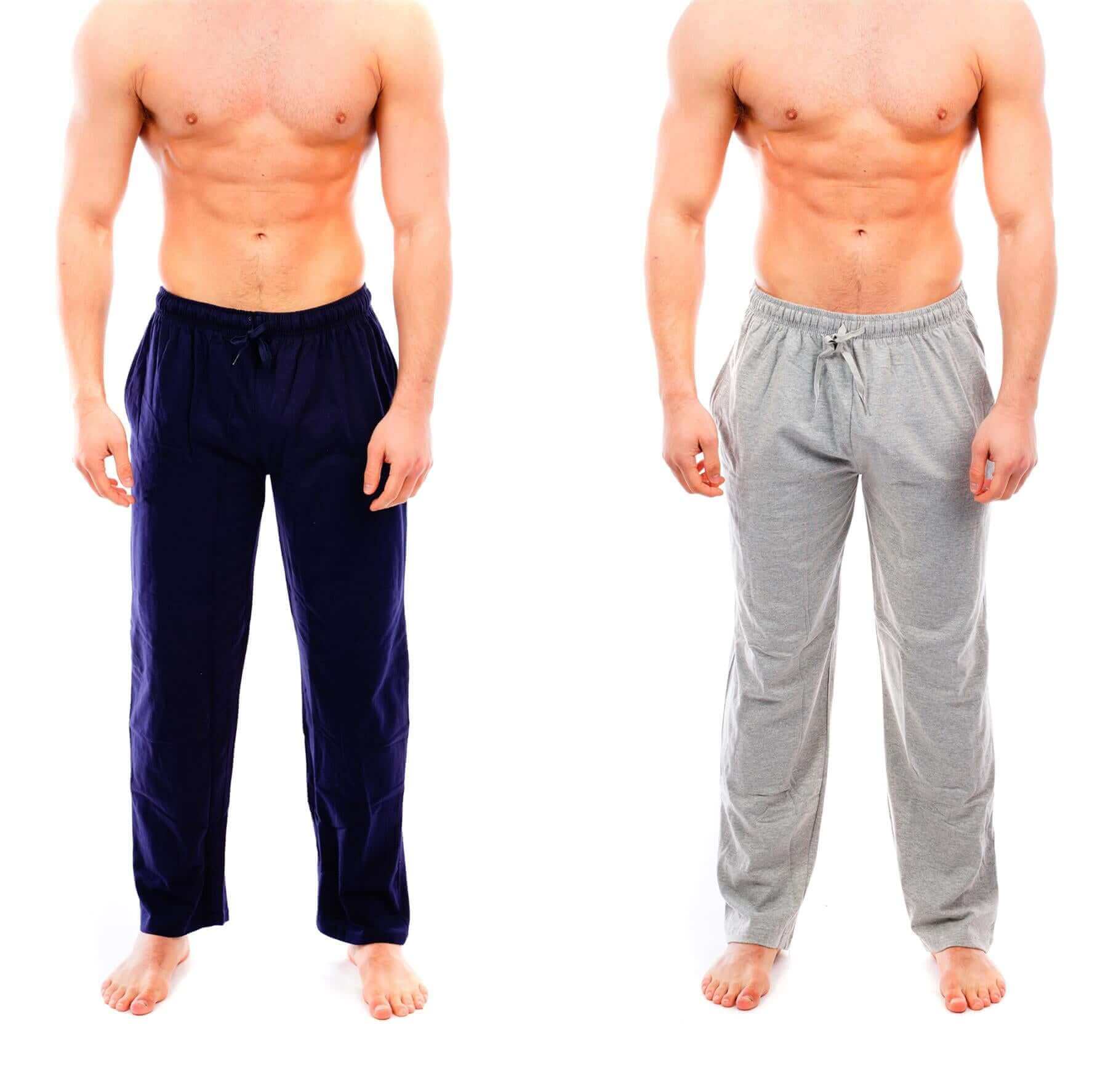Sock Stack 2 Pack Mens Cotton Lounge Bottoms Stretchable PJ Pants Durable Cosy Cosy Super Soft Lounge Comfort