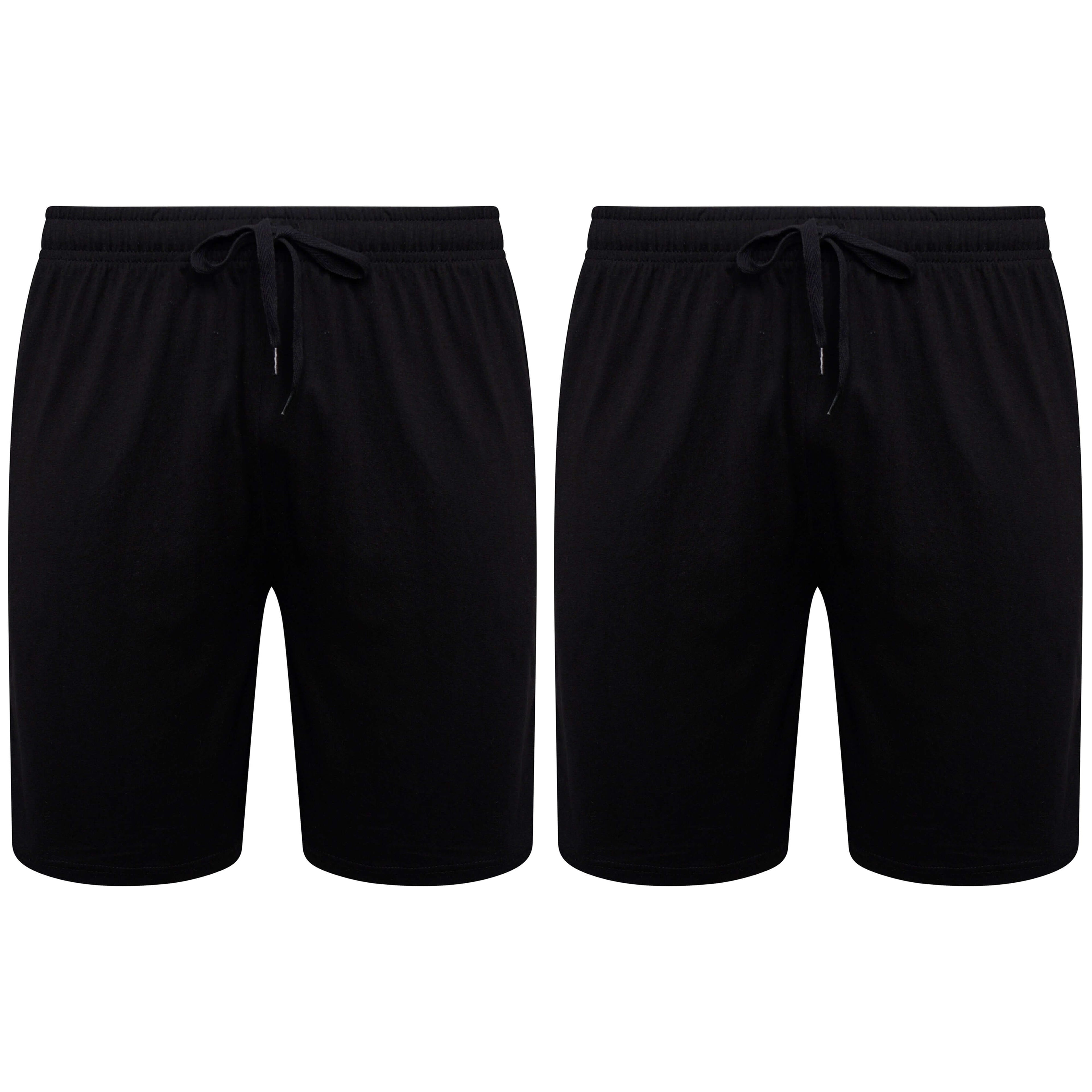 Sock Stack Men's Cotton Lounge Shorts Stretchable 2 Pack Black Navy Grey Durable