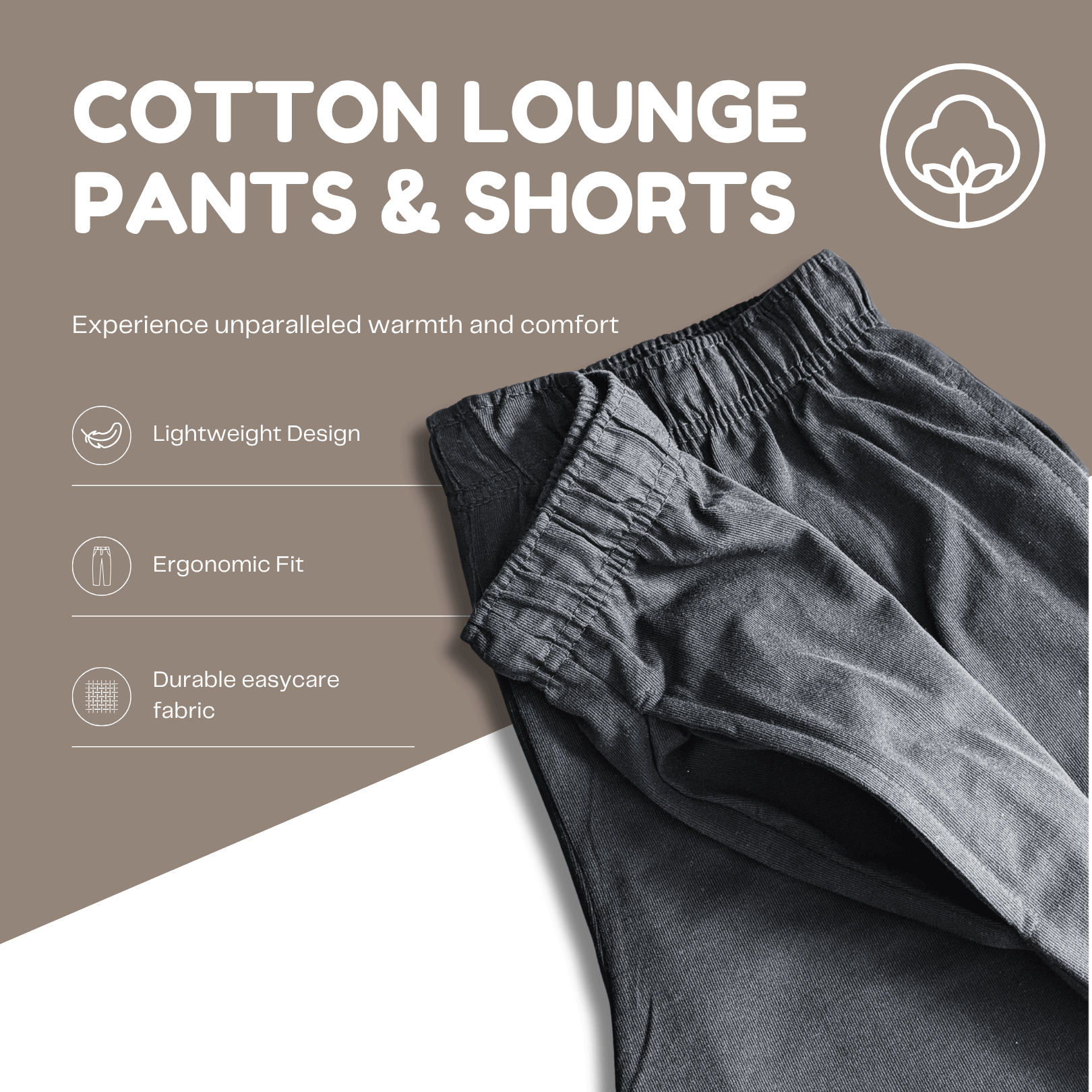Sock Stack Men's Cotton Lounge Shorts Stretchable 2 Pack Black Navy Grey Durable