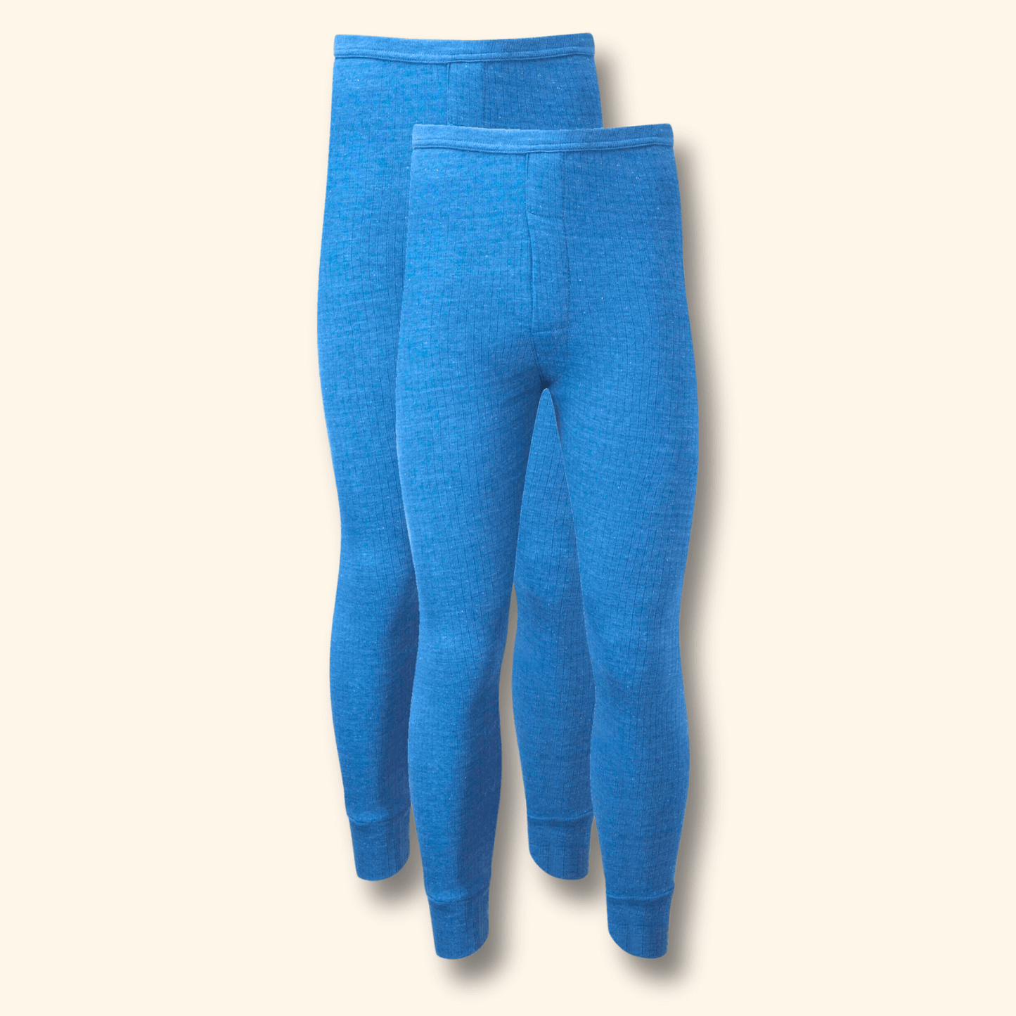 2 Pack Men's Thermal Underwear Long John Trousers Bottom Warm Durable Baselayer Insulated Brushed Yarn for Running Hiking Outdoor Sports Workwear Small to XXL White Black Grey Navy by Heatwave Thermalwear