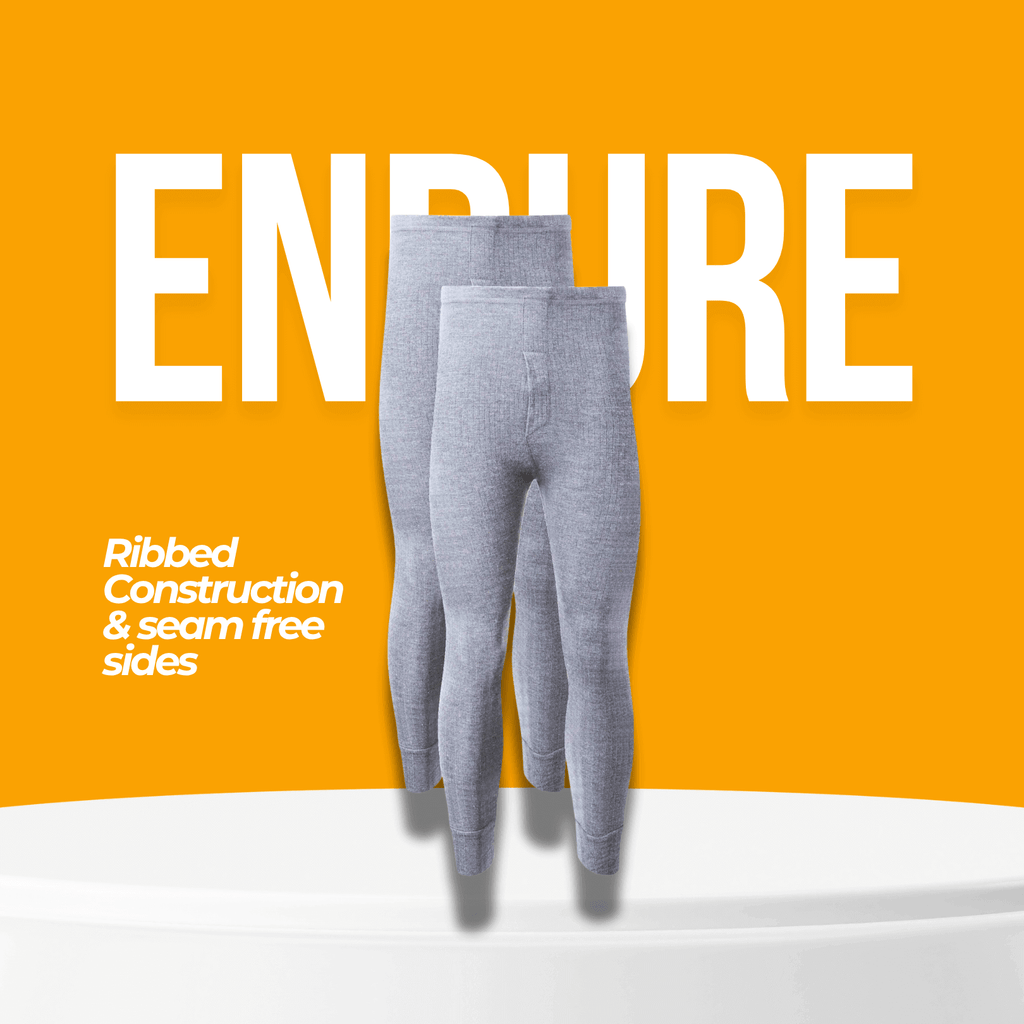 Heatwave Thermalwear Men's Long Johns 2 Pack Brushed Insulated Baselayer Warm For Running Hiking White Black Grey Navy Size S XXL