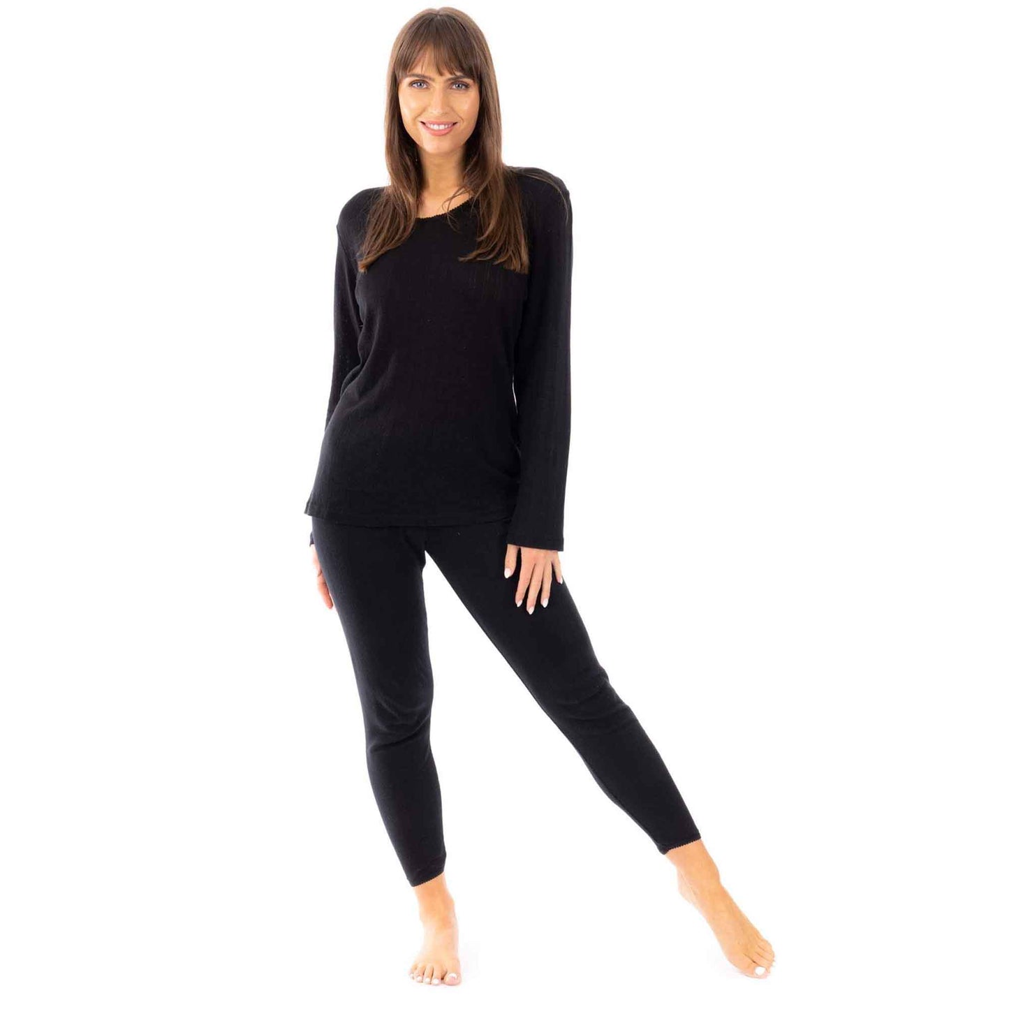 2 Pack Women's Thermal Long Sleeve Tops Base Layer Insulated Warm Underwear for Outdoor Sports Running Hiking Cold Weather Workwear by Heatwave Thermalwear