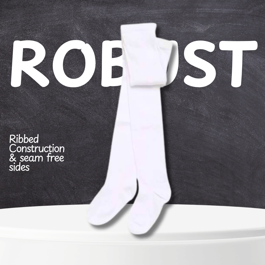 3 Pairs Girls Cotton Lycra Back To School Tights Cotton Rich Long Socks Stylish Comfortable Durable For Uniforms Everyday Wear Ages 3-12 Years by Sock Stack