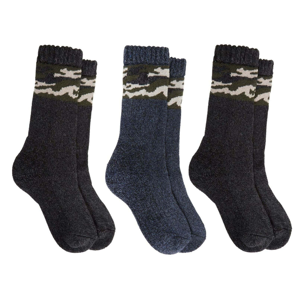 Sock Stack Men's Merino Wool Thermal Hiking Boot Socks, 3 Pairs, Reinforced Heel And Toe Cushioned For Outdoor Work And Running