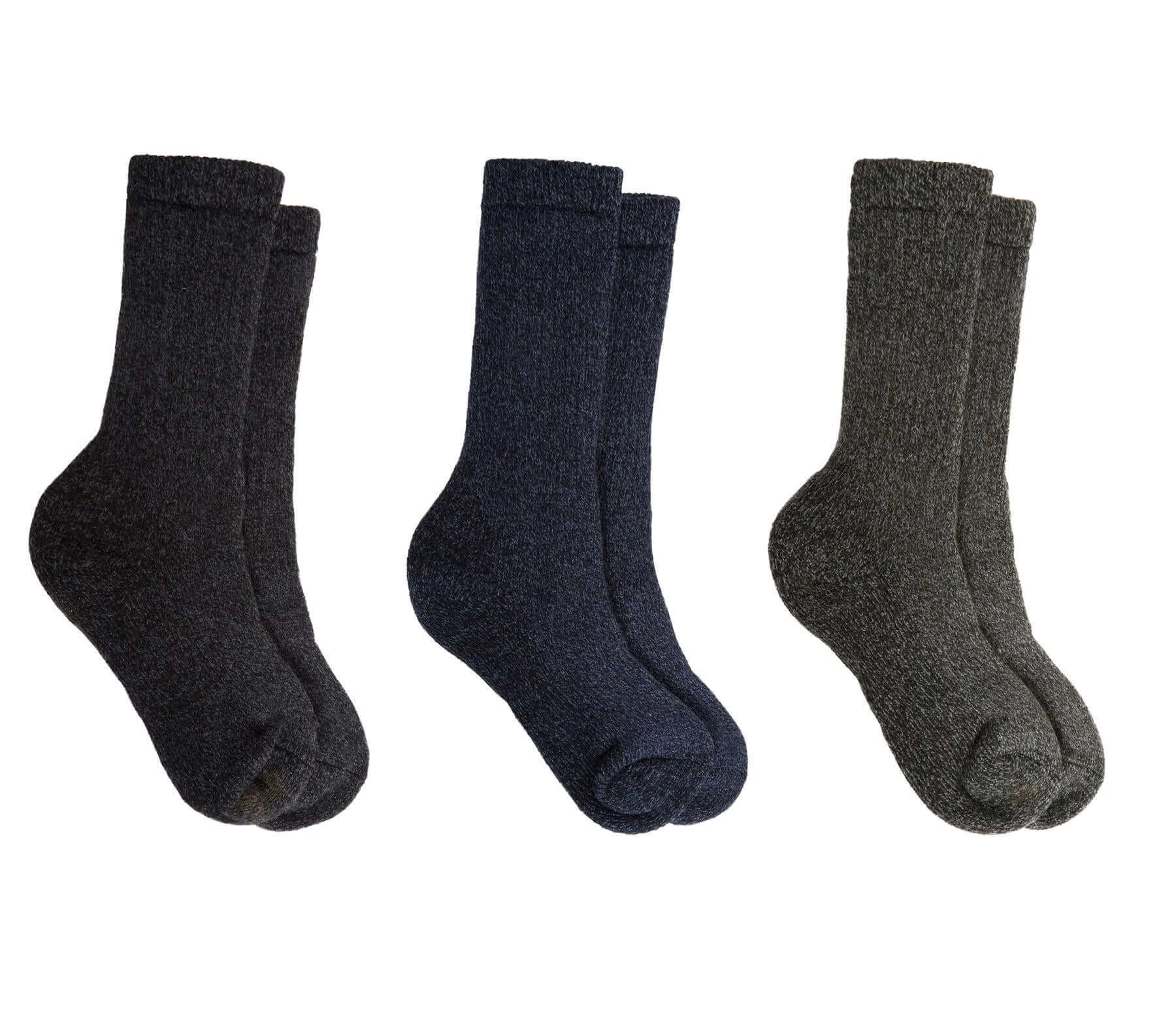 Sock Stack Men's Merino Wool Thermal Hiking Boot Socks, 3 Pairs, Reinforced Heel And Toe Cushioned For Outdoor Work And Running
