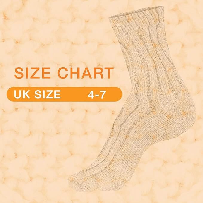 3 Pairs Womens Natural Thermal Alpaca Wool Socks Ultra Soft Warm Winter Boot Socks Non Slip Grippers Cute Nordic Designs Sizes UK 4-7 Daisy Dreamer