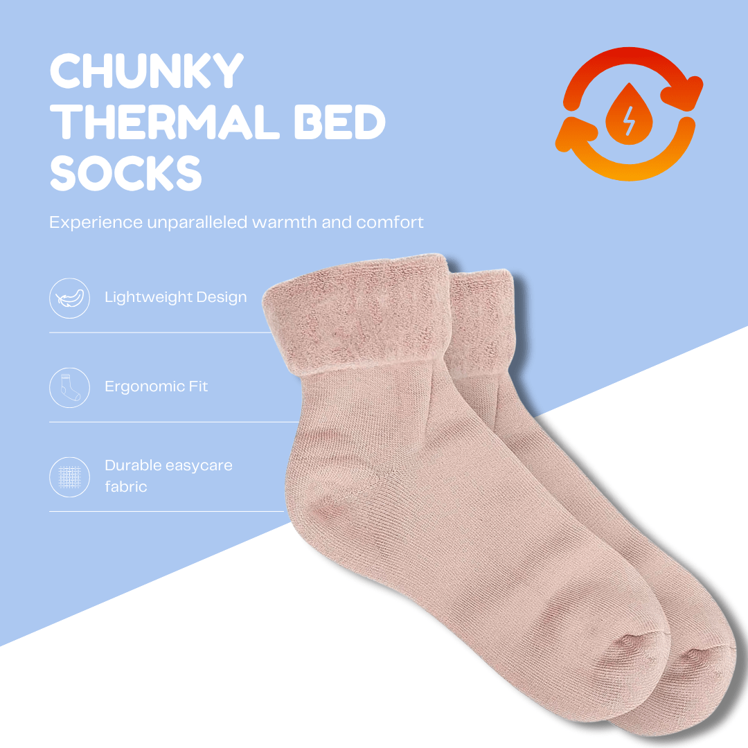 Sock Stack Women's Thermal Bed Socks 3 Pairs Slipper Socks UK Size 4-7 Super Soft Cozy Winter Warmth Snug Fit Nighttime Footwear