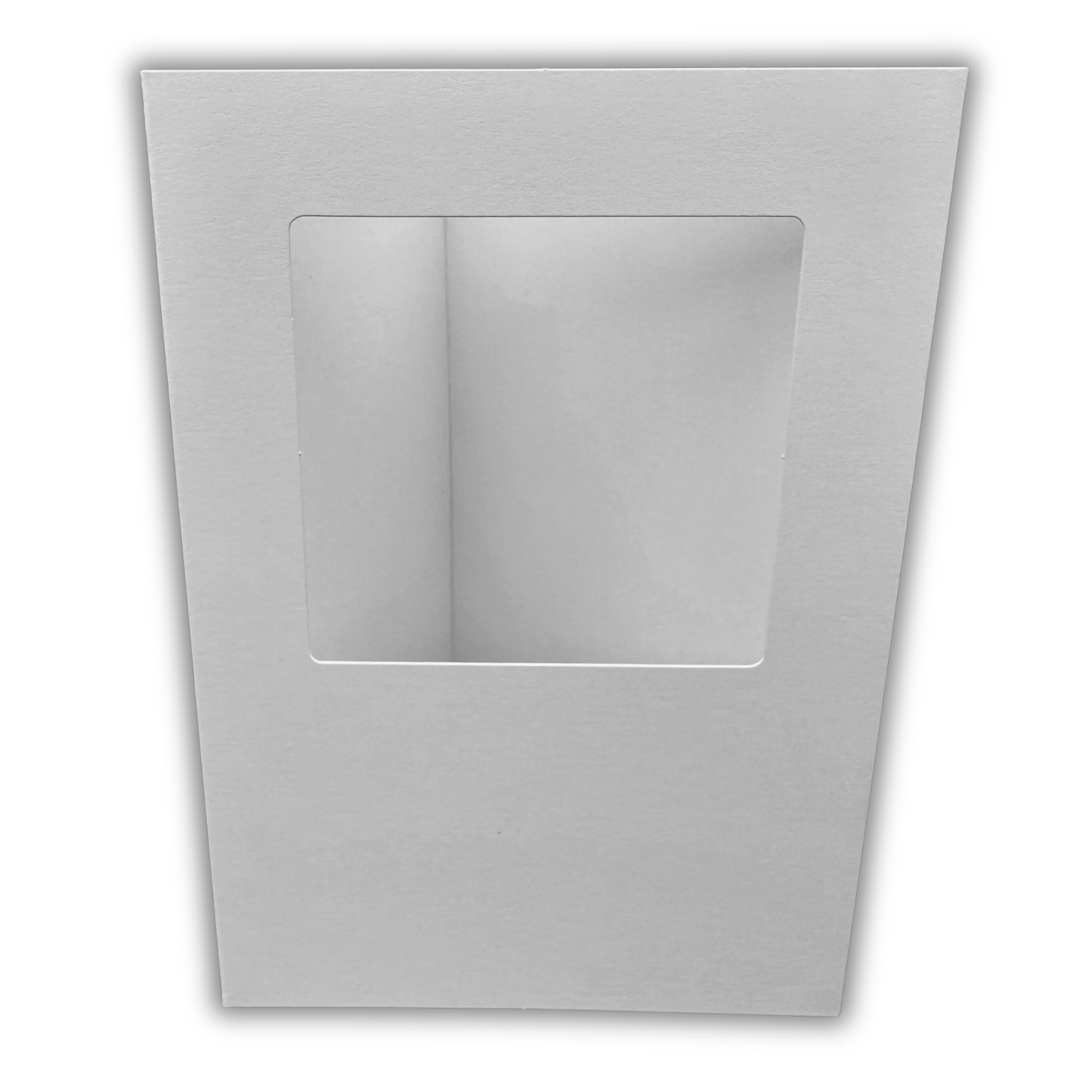 10 Pack A6 White Rounded Top Square Aperture Card Blanks & Envelopes, Tri-Fold - 300gsm