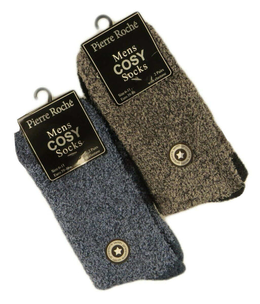 4 Pack Mens Winter Thermal Slipper Socks Non Skid Gripper Socks with Thick Fleece Lining for Warmth and Safety Perfect for Home and Elderly by Sock Stack