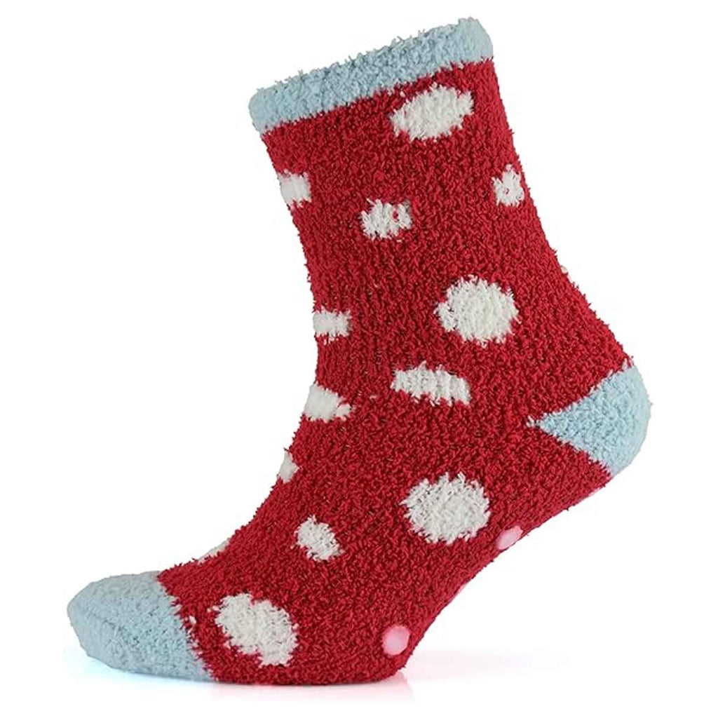 Sock Stack Ladies Christmas Slipper Socks Non Skid Gripper Soles 4 Pack Rudolph and Penguin Festive Designs Winter Stocking Filler Gift Set