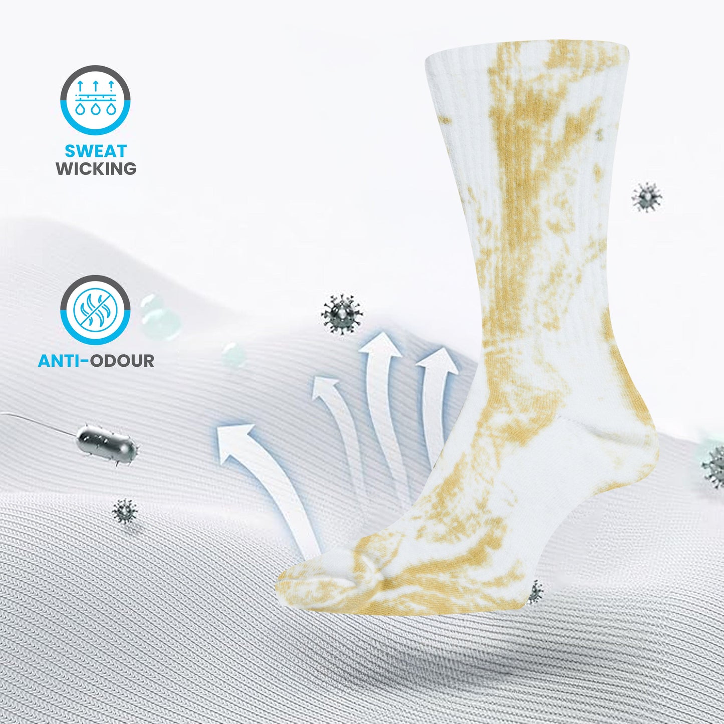 5 Pack Tie Dye Sport Socks Cotton Durable Blend for Casual & Everyday Designer Wear Unisex by Sock Stack