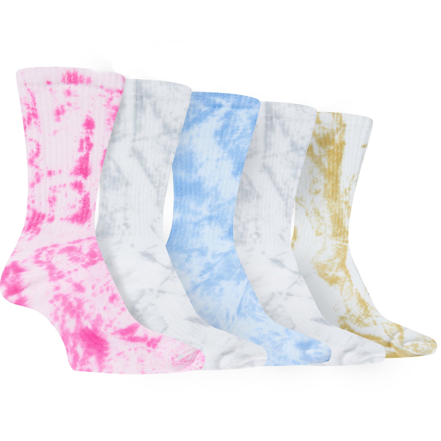 5 Pack Tie Dye Sport Socks Cotton Durable Blend for Casual & Everyday Designer Wear Unisex by Sock Stack