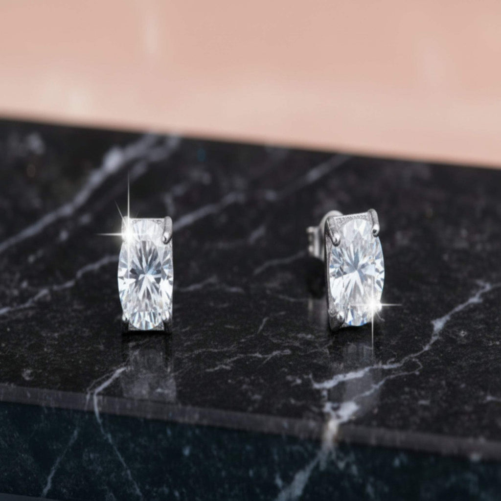 Women's Solid Silver Modern Earrings – Fashionable Minimalist Jewelry, Lightweig