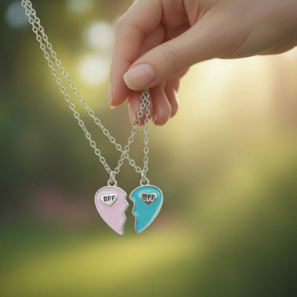 Honey Love Couple Pendant Necklace – Romantic Matching Jewelry Gift for Him & He