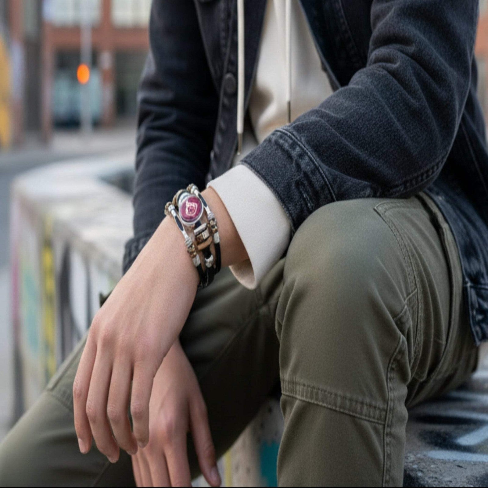 Men's Charm Leather Bracelet Impact Leather