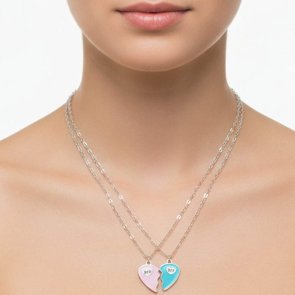 Honey Love Couple Pendant Necklace – Romantic Matching Jewelry Gift for Him & He