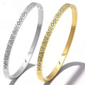 Rose Gold/Silver Butterfly Jade Bangle in Stainless Steel