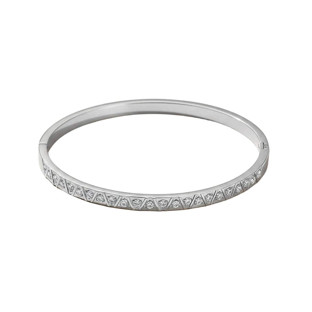 Rose Gold/Silver Butterfly Jade Bangle in Stainless Steel