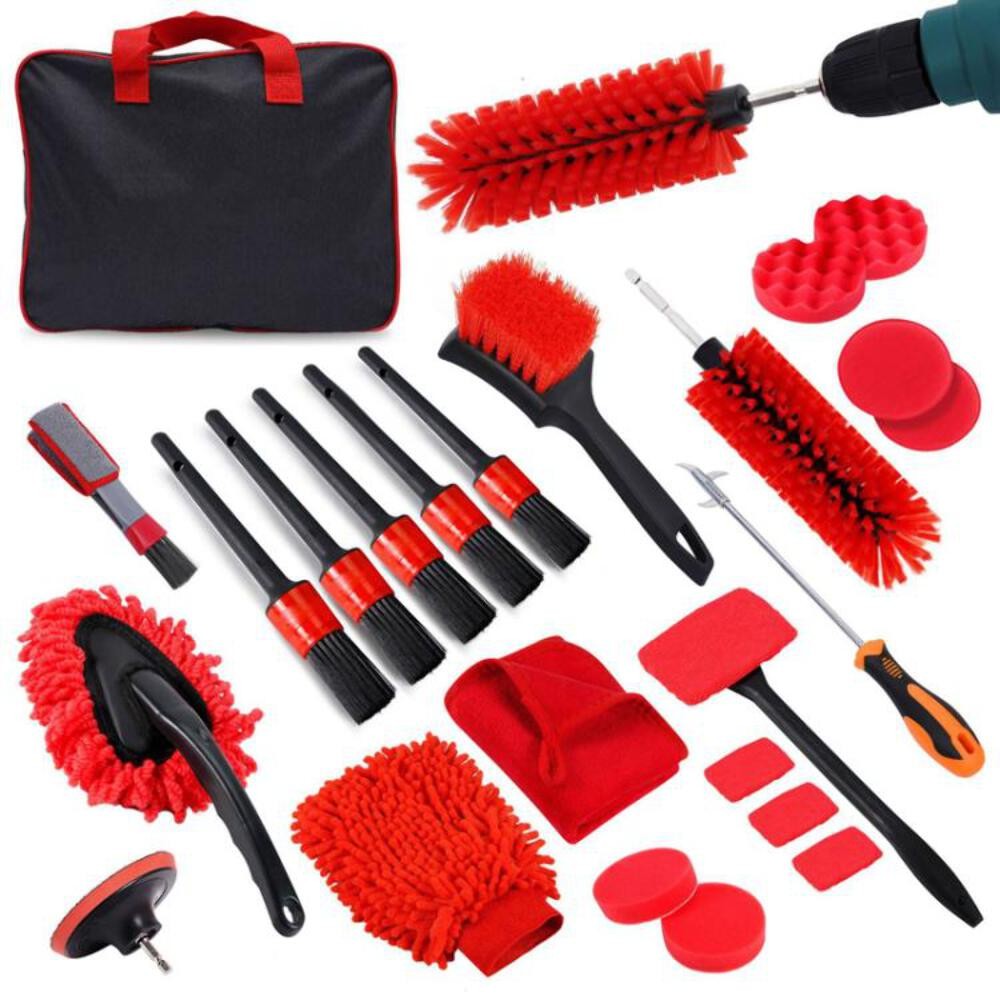 Car Cleaning Brush Set Power Drill Attachment For Vent Details Detail Brush With