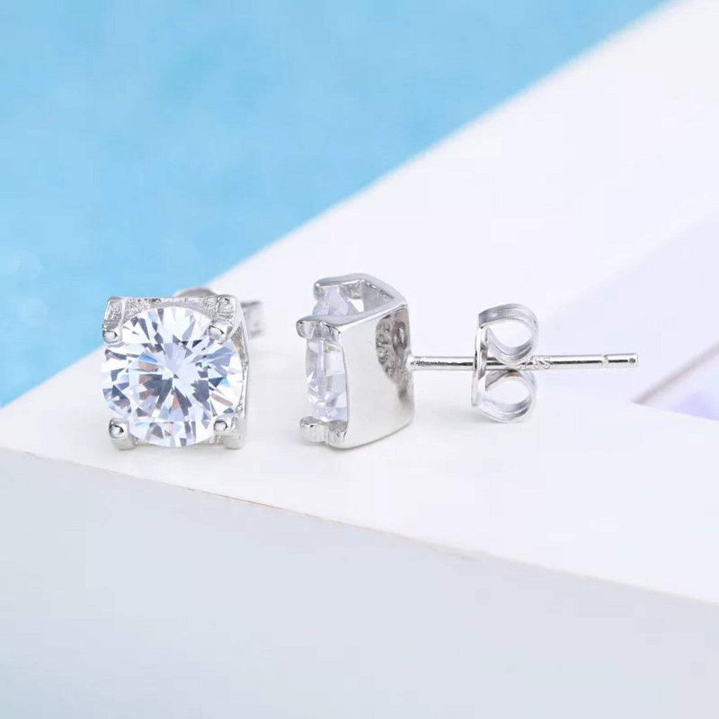 Women's Solid Silver Modern Earrings – Fashionable Minimalist Jewelry, Lightweig