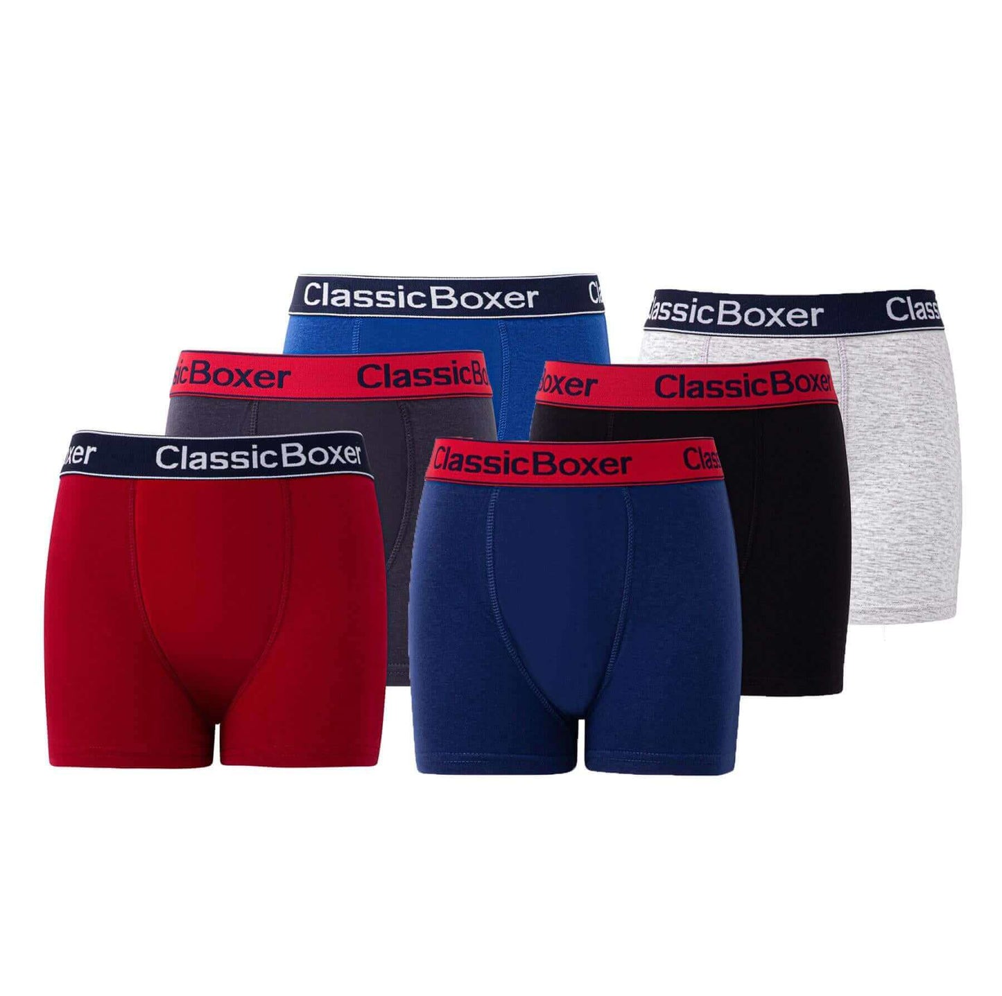 6 Pack Boys Cotton Stretch Trunks Boxer Shorts Comfortable Waistband Assorted Styles Breathable Underwear Sizes 5-13 Durable Moisture-Wicking by Sock Stack