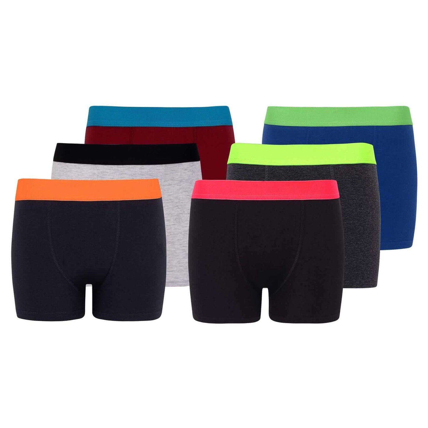 6 Pack Boys Cotton Stretch Trunks Boxer Shorts Comfortable Waistband Assorted Styles Breathable Underwear Sizes 5-13 Durable Moisture-Wicking by Sock Stack